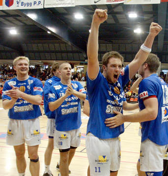 Handboll. Elitserien.  Skövde.  Kristian Svensson, jubel