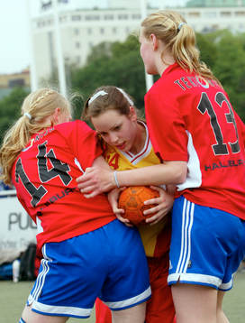 Ungdom, flick, tjej, blockering