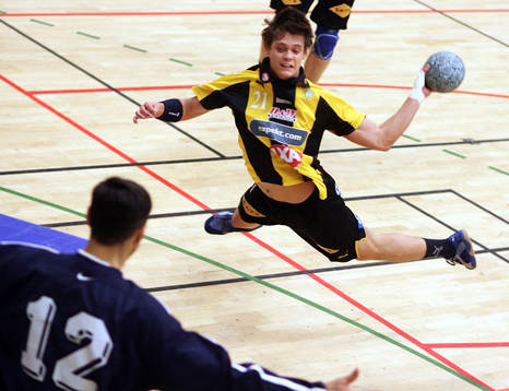 Handboll. H43 - Hammarby. Elliot Axelsson gör Hammarbys