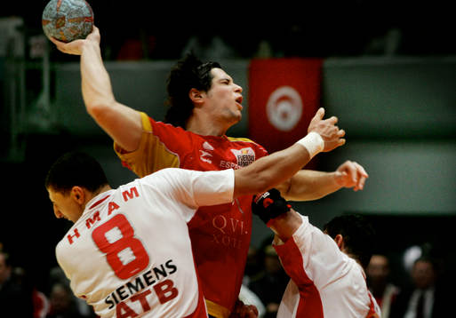 Handboll, VM, Semifinal. Tunisien - Spanien. Spanien vann