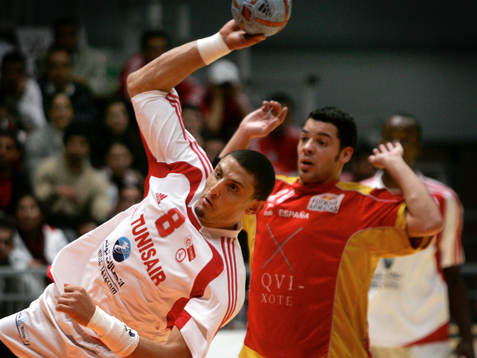 Handboll, VM, Semifinal. Tunisien - Spanien. Wissem Hmam,