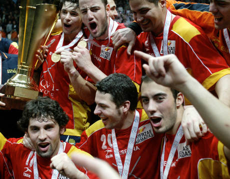 Handboll, VM. Final. .Spanien, VM-guld. Jubel