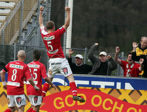 Fotboll. Allsvenskan. Halmstad - Kalmar. Kamlars målskytt