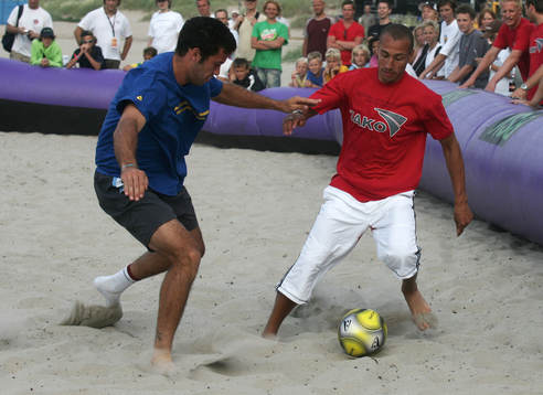 Tennis, Swedish Open. Henrik Larsson, beach-fotboll