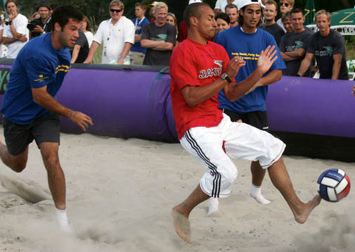 Tennis, Swedish Open. Henrik Larsson, beach-fotboll