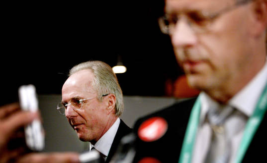 Lars Lagerbäck, förbundskapten Sverige, och Sven-Göran