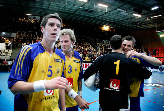 Kim Andersson, Pelle Linders, Tomas Svensson (målvakt) och
