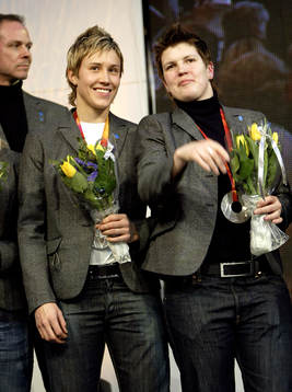 OS, Vinter 2006, Ishockey, OS, Hemkomst, Damkronorna