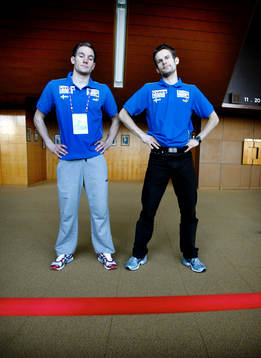 Linus Thörnblad och Stefan Holm, höjdhopp