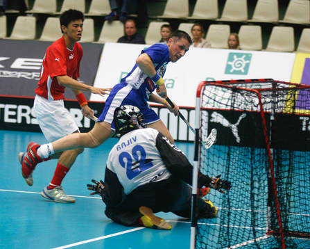 Innegbandy. VM. Singapore - Slovenien. Singapore, målvakt,