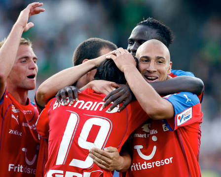 Henrik Larsson, Helsingborg jubel med Babis Stefanidis