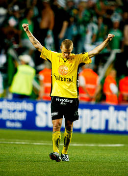 Samuel Holmén, Elfsborg, tvåmålsskytt. Jubel