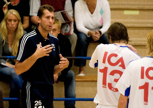 Magnus Wislander, tränare, Redbergslid, i aktion