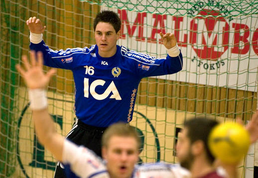 Handboll. Lugi - Redbergslid. Anders Palicka, målvakt,