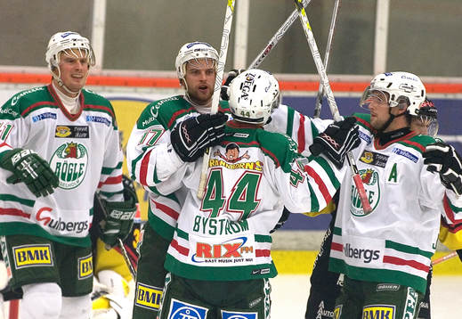 Ishockey. Allsvenskan. Rögle - Västerås. Jubel, glädje,
