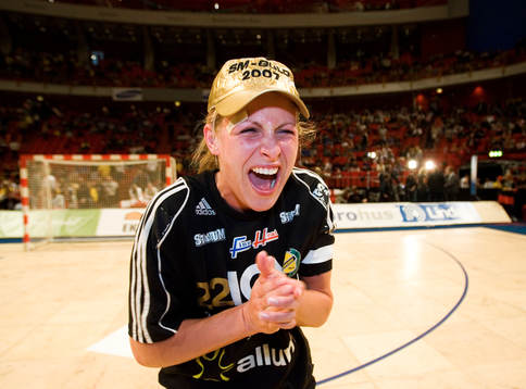 Johanna Alm, Sävehof, jubel. SM-guld, Svenska Mästare 2007