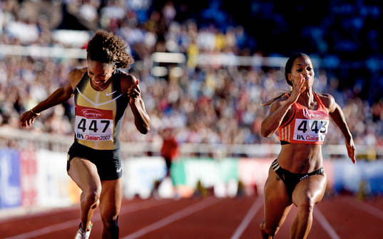 Sanya Richards och Me´lisa Barber