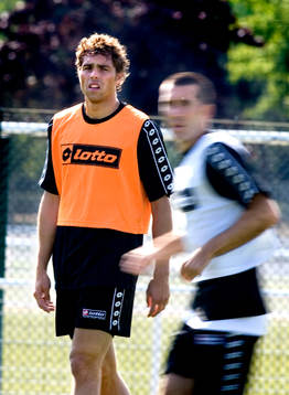 Fotboll, fransk liga,  Johan Elmander i Toulouse, träning