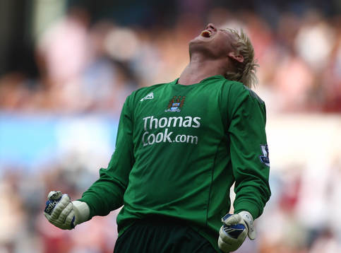 Casper Schmeichel, målvakt, Manchester City. Jubel
