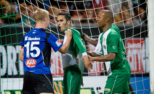 Peter Larsson, Halmstad, och Erkan Zengin, Hammarby