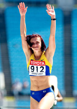 Lyudmila Blonska, Ukraina, silver i sjukamp. Jubel