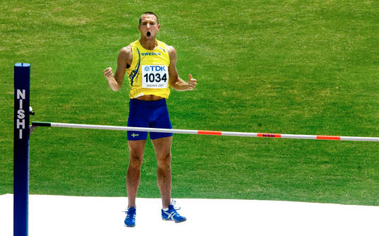 Linus Thörnblad, Sverige, tog alla höjder i första. Jubel