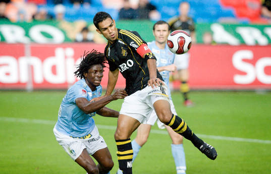 Jimmy Dixon, Malmö FF, och Wilton Figueiredo, AIK