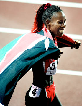 Janeth Jepkosgei, Kenya. Vinner 800 meter