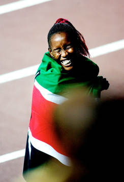 Janeth Jepkosgei, Kenya. Vinner 800 meter