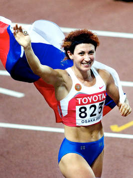 Tatyana Lebedeva, Ryssland. Guld i längd och Silver i