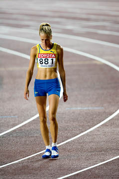 Kajsa  Bergqvist, Sverige, rev ut sig på 1.97 och slutade