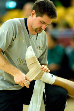 Handboll, Elitserien, Helsingborg - Lindesberg. Skada,