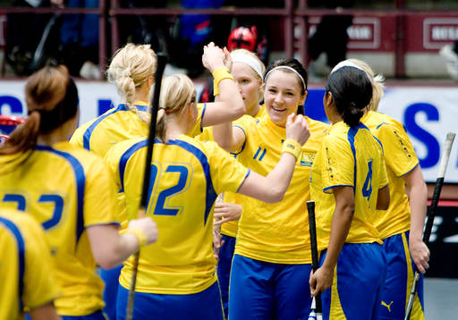Anna Didrickson gör mål för Sverige