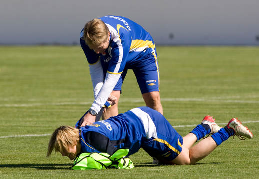Thomas Dennerby, förbundskapten och Lilie Persson, ass