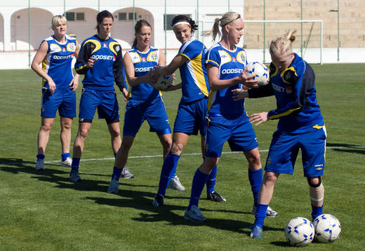 Nilla Fischer, Lotta Schelin,  Johanna Almgren,  Jessica