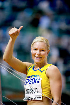 Lena Berntsson slår personrekord på 60 meter. 7.26 sek