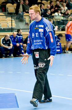 Målvakt i Lindesberg, Richard Larsson. Förbannad