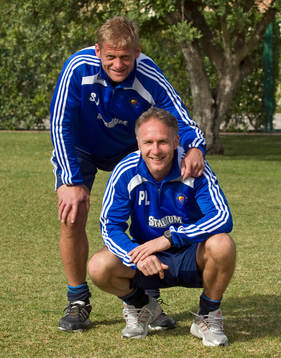 Siggi Jónsson, tränare  och Paul Lindholm, assisterande