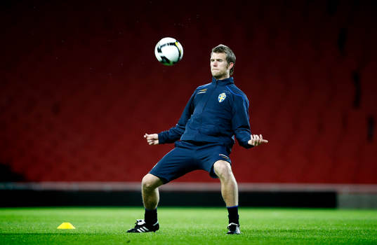 Träning på The Emirates Stadium i London