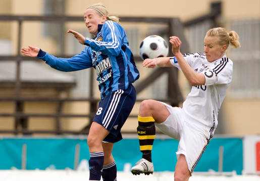 Marijke Callebaut,  Djurgården och Anne Mäkinen, AIK