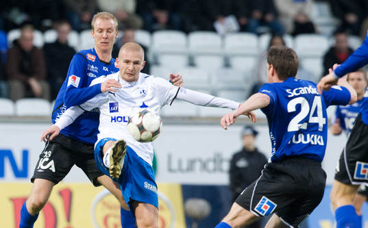 Andreas Johansson, Halmstad, och Daniel Bamberg, IFK