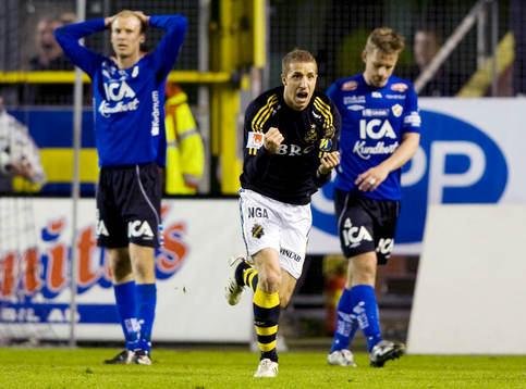 Kenny Pavey, AIK räddade segern och 1-0. Jubel