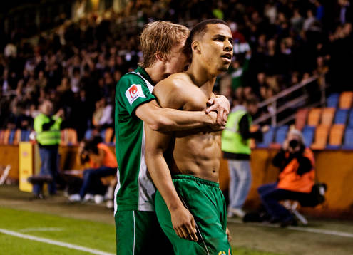 Emil Johansson och Charlie Davies, Hammarby, jubel