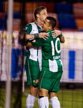 Paulinho Guará och Charlie Davies, Hammarby, jubel