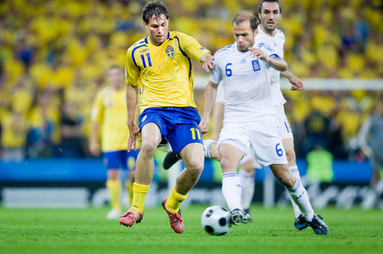 Johan Elmander, Sverige, och Angelos Basinas, Grekland