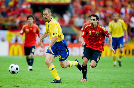 Daniel Andersson, Sverige, och Xavi Alonso, Spanien