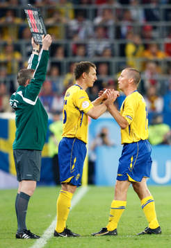 Byte. Kim Källström och Daniel Andersson, Sverige