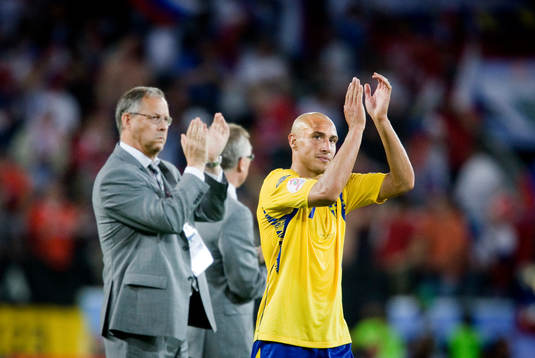 Lars Lagerbäck, Förbundskapten, och Henrik Larsson,