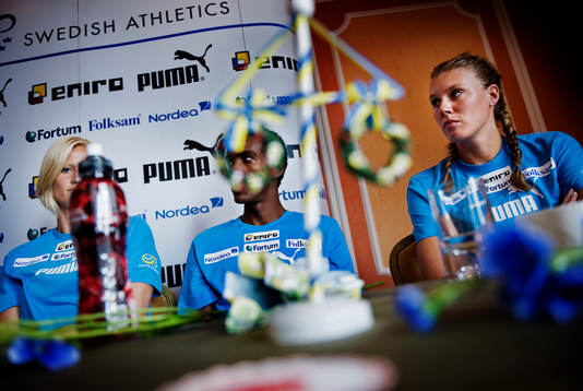 Carolina Klüft, Mustafa Mohamed och Emma Green