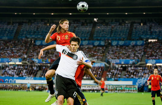 Sergio Ramos, Spanien, och Michael Ballack, Tyskland